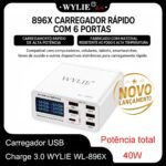Carregador USB Charge 3.0 40W WYLIE WL-896X