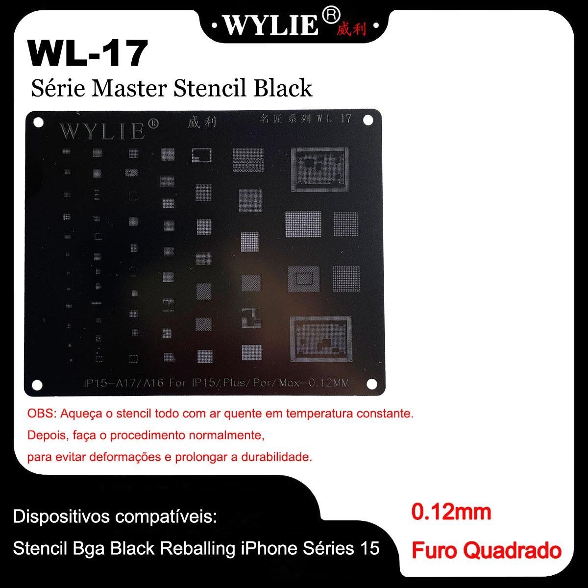 Stencil Black CPU IPHONE Series 15 WYLIE WL-17