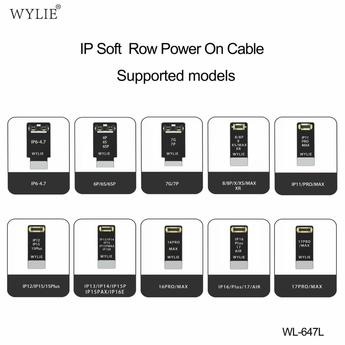 Cabo Alimentacao Teste Placa iPhone 6 ao 17PM WYLIE WL-647L - Imagem 2