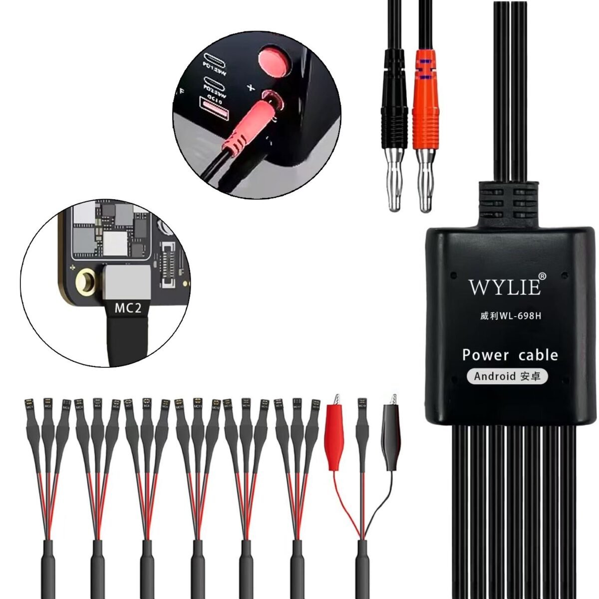 Cabo Alimentacao Teste Placa Android WL-698H WYLIE - Imagem 2