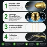 Ferramenta Para Arrastar Solda Wylie Wl-206f Kit 3 Pontas - Imagem 2