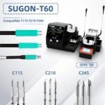 Estação de Solda Dupla SUGON T60 com Base Extensora TJ8 - Imagem 2